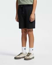 Kids | Kids' Black French terry sweatshorts with a soft feel, elastic waistband, and side pockets for comfort.