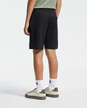 Kids | Kids' Black French terry sweatshorts with a soft feel, elastic waistband, and side pockets for comfort.