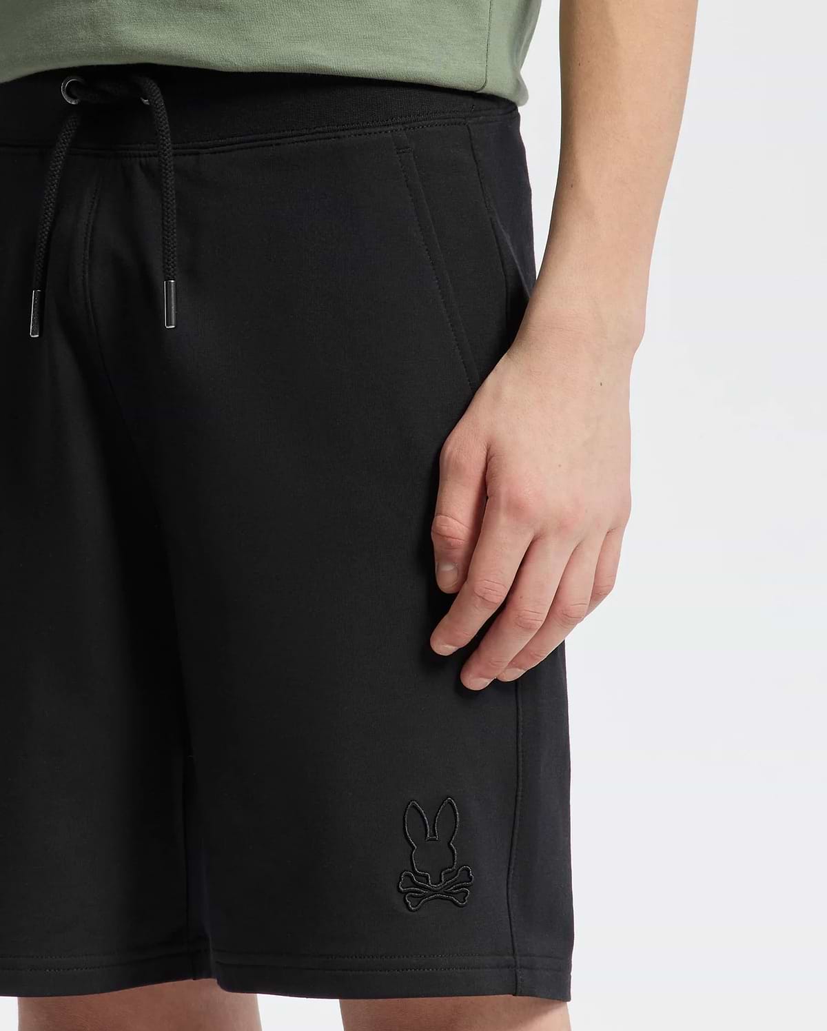 Teen | Kids' Black French terry sweatshorts with a soft feel, elastic waistband, and side pockets for comfort.