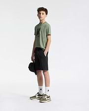 Teen | Kids' Black French terry sweatshorts with a soft feel, elastic waistband, and side pockets for comfort.