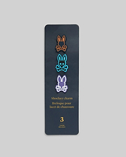 Psycho Bunny Shoe Lace Charms set featuring three rubberized bunny skull logos in vibrant orange, teal, and purple with white outlines, perfect for adding bold streetwear flair. (1)