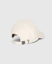 The Psycho Bunny MENS CLASSIC BASEBALL CAP - B6A816B200 is displayed from the back, revealing its adjustable strap with a metal buckle. Crafted from 100% cotton in light color, it symbolizes classic accessory style against a plain light-gray background.