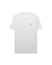Mens Classic Crew Neck Tee in light grey, featuring a smooth jersey knit, classic fit, and a small embroidered purple and blue Psycho Bunny skull logo on the left chest. (1)