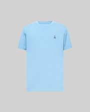 Mens Classic Crew Neck Tee in light blue, featuring a classic fit and smooth jersey fabric, with a small embroidered Psycho Bunny skull logo on the left chest. (1)