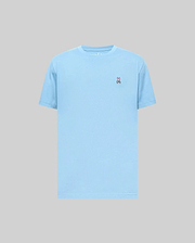 Mens Classic Crew Neck Tee in light blue, featuring a classic fit and smooth jersey fabric, with a small embroidered Psycho Bunny skull logo on the left chest. (1)
