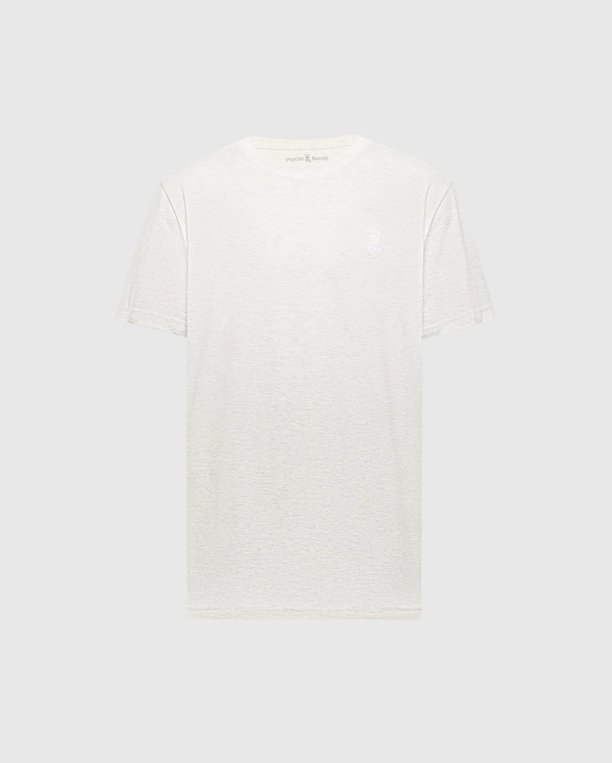 The MENS JAMES CREW NECK TEE - B6U952D200 by Psycho Bunny, crafted from soft Pima cotton, is elegantly displayed on a light gray background.