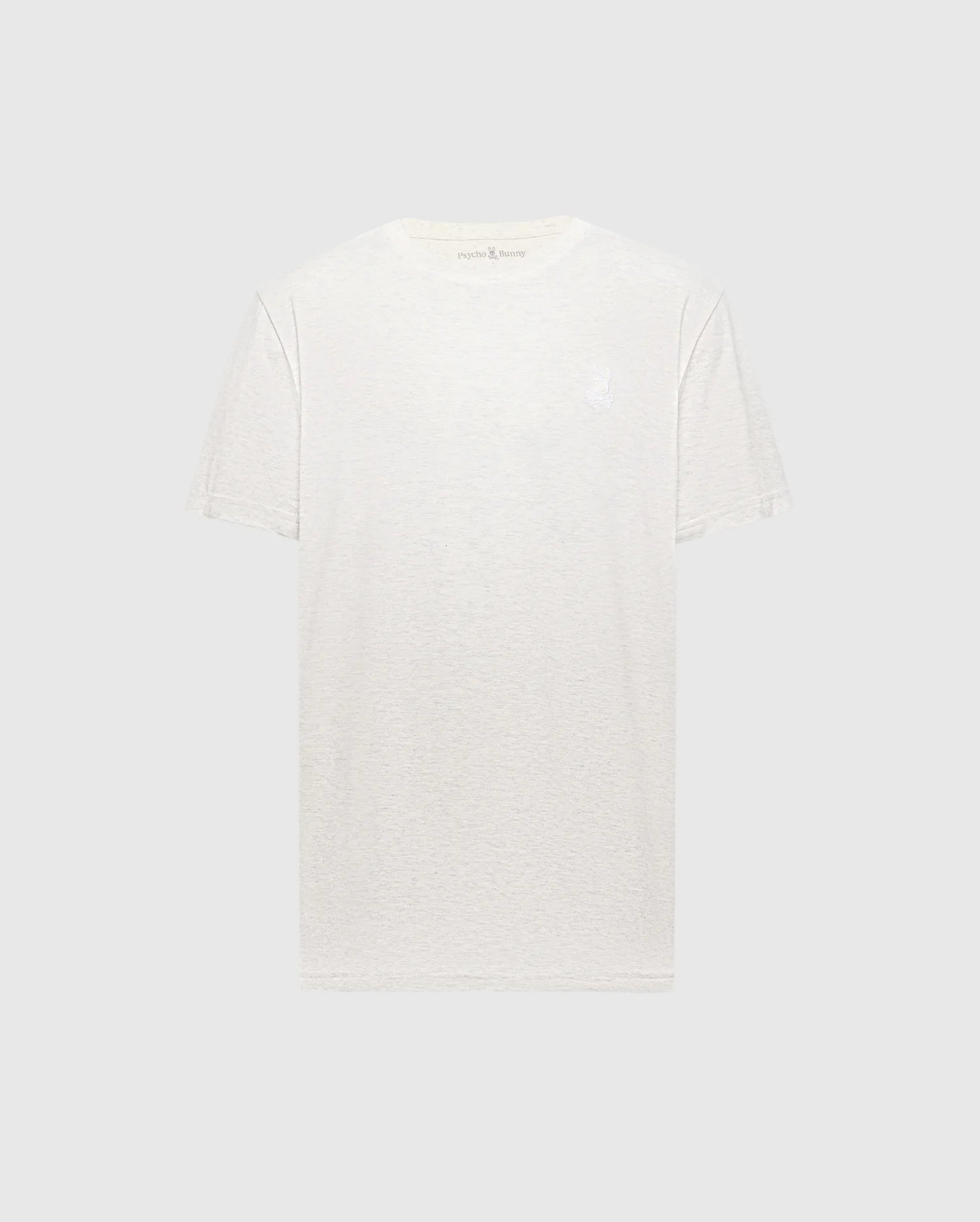 The MENS JAMES CREW NECK TEE - B6U952D200 by Psycho Bunny, crafted from soft Pima cotton, is elegantly displayed on a light gray background.