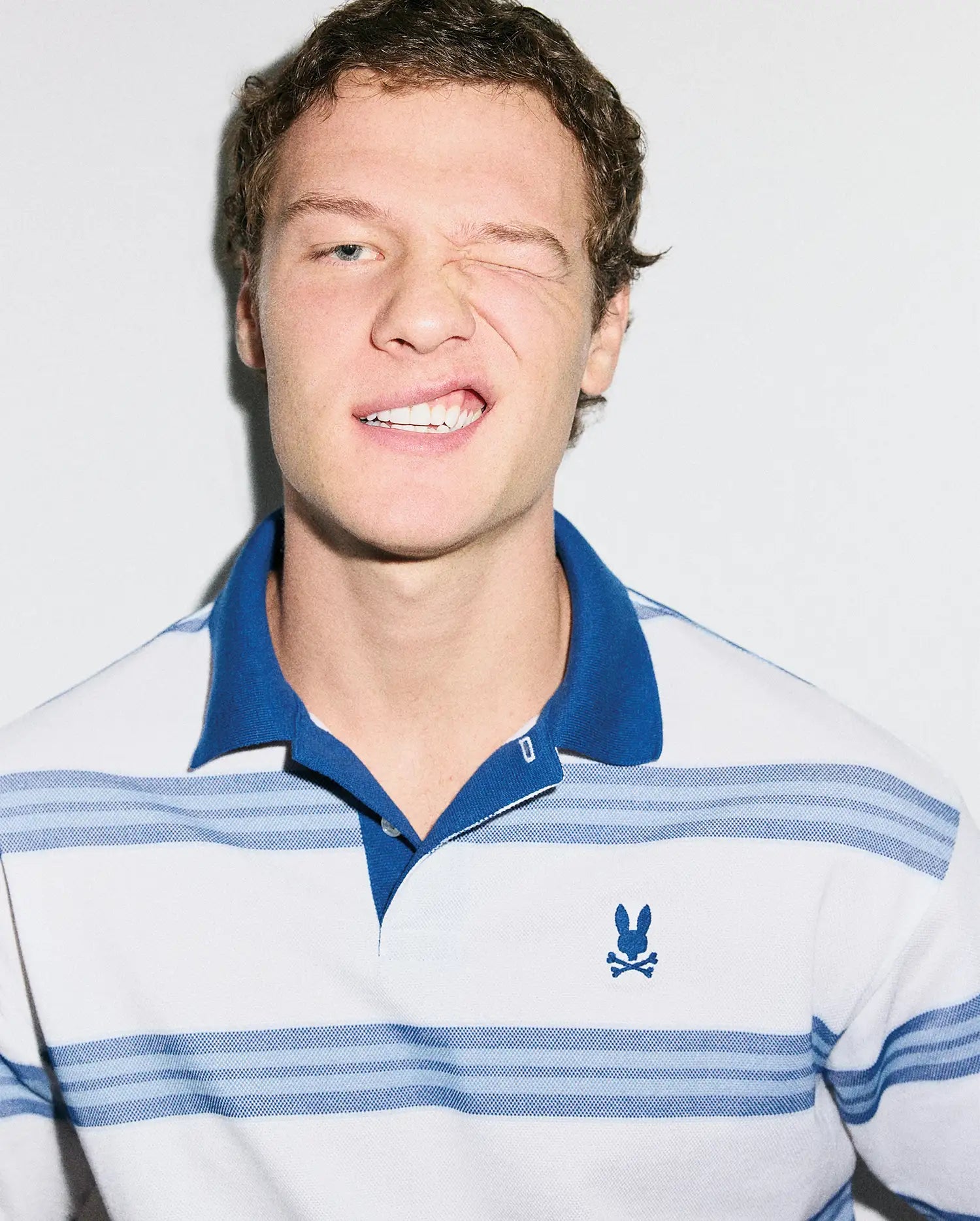 MEN'S DREW STRIPED PIQUE POLO view 1