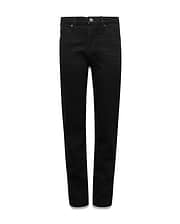 Kids Emerson Denim Pant, classic straight fit, black washed denim with subtle fading and tonal stitching, featuring a traditional five-pocket design and a metallic button closure, embodying refined streetwear style.
