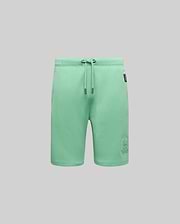 Kids Barry Modal Short. Relaxed fit mint green modal blend shorts featuring a drawstring waist, large tonal embroidered Psycho Bunny skull logo on the right leg, and a black Psycho Bunny side tag. (5)
