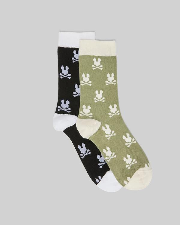 KIDS 2 PACK ALL OVER BUNNY DRESS SOCK view 1