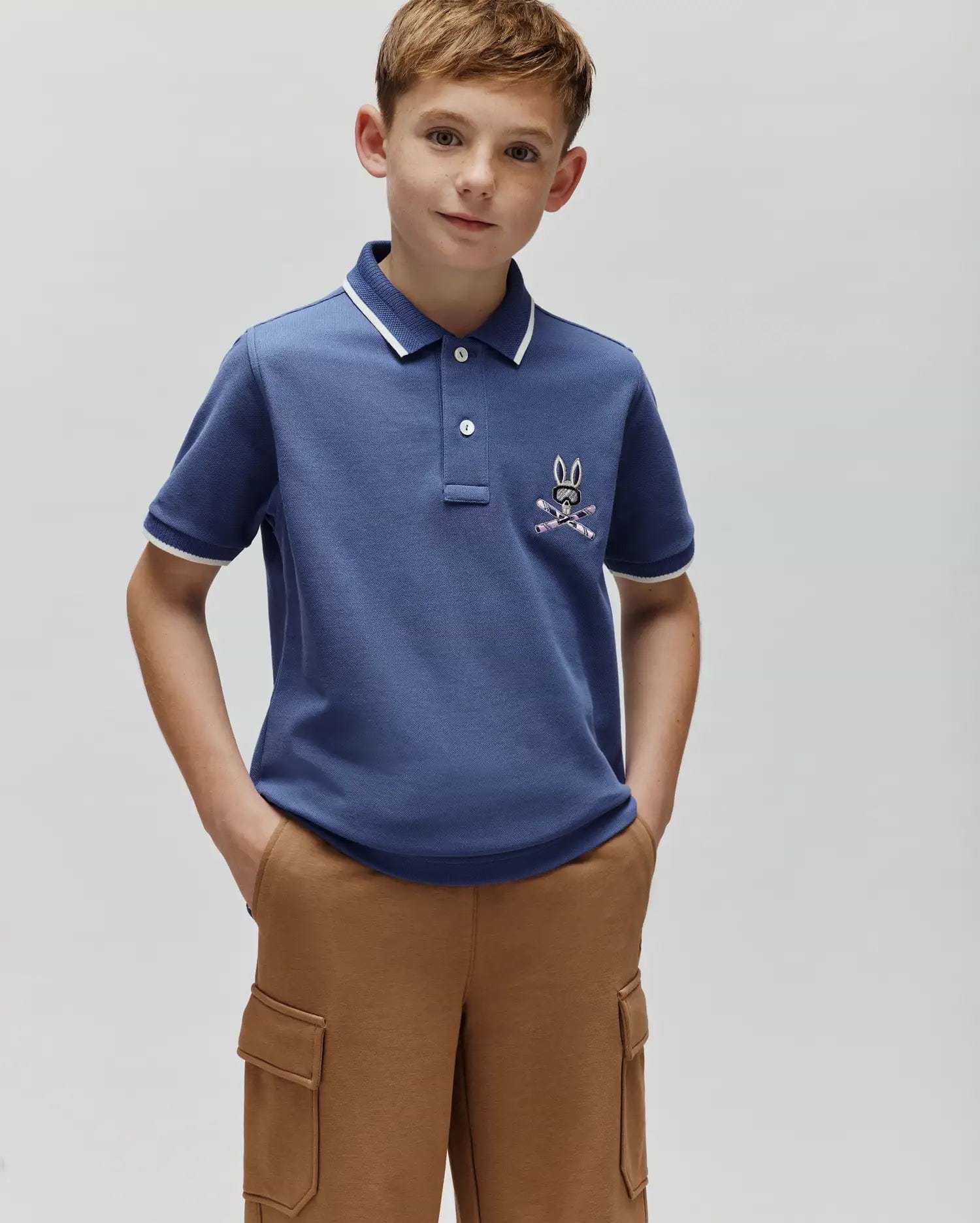 KIDS INDIGO BUNNY PIQUE POLO view 1