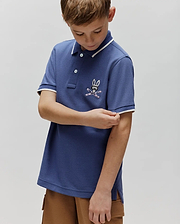 KIDS INDIGO BUNNY PIQUE POLO view 3