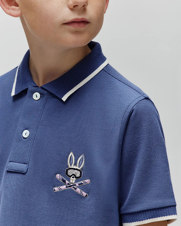 KIDS INDIGO BUNNY PIQUE POLO view 2