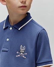 KIDS INDIGO BUNNY PIQUE POLO view 2