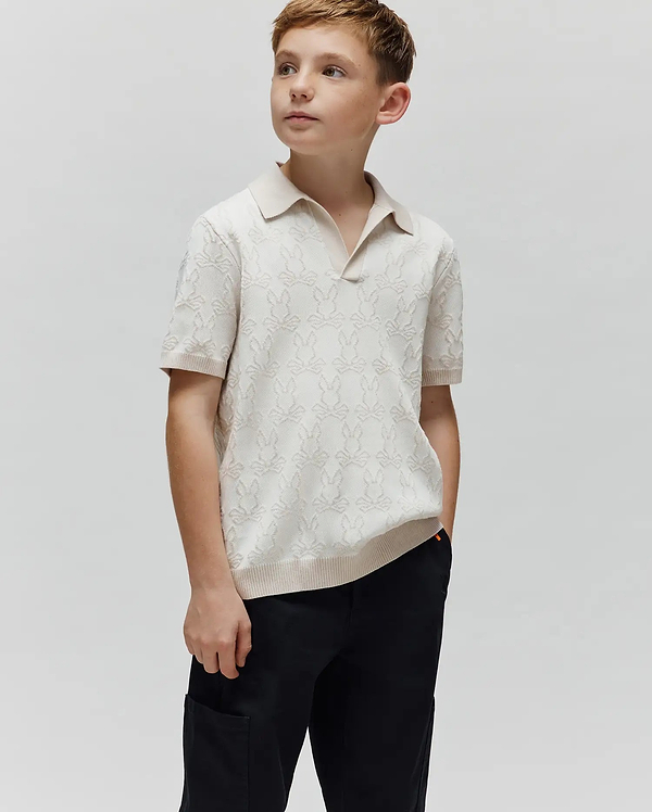 KIDS ELDEN KNIT JOHNNY COLLAR POLO view 1
