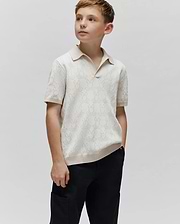 KIDS ELDEN KNIT JOHNNY COLLAR POLO view 1