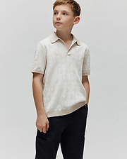 KIDS ELDEN KNIT JOHNNY COLLAR POLO view 1