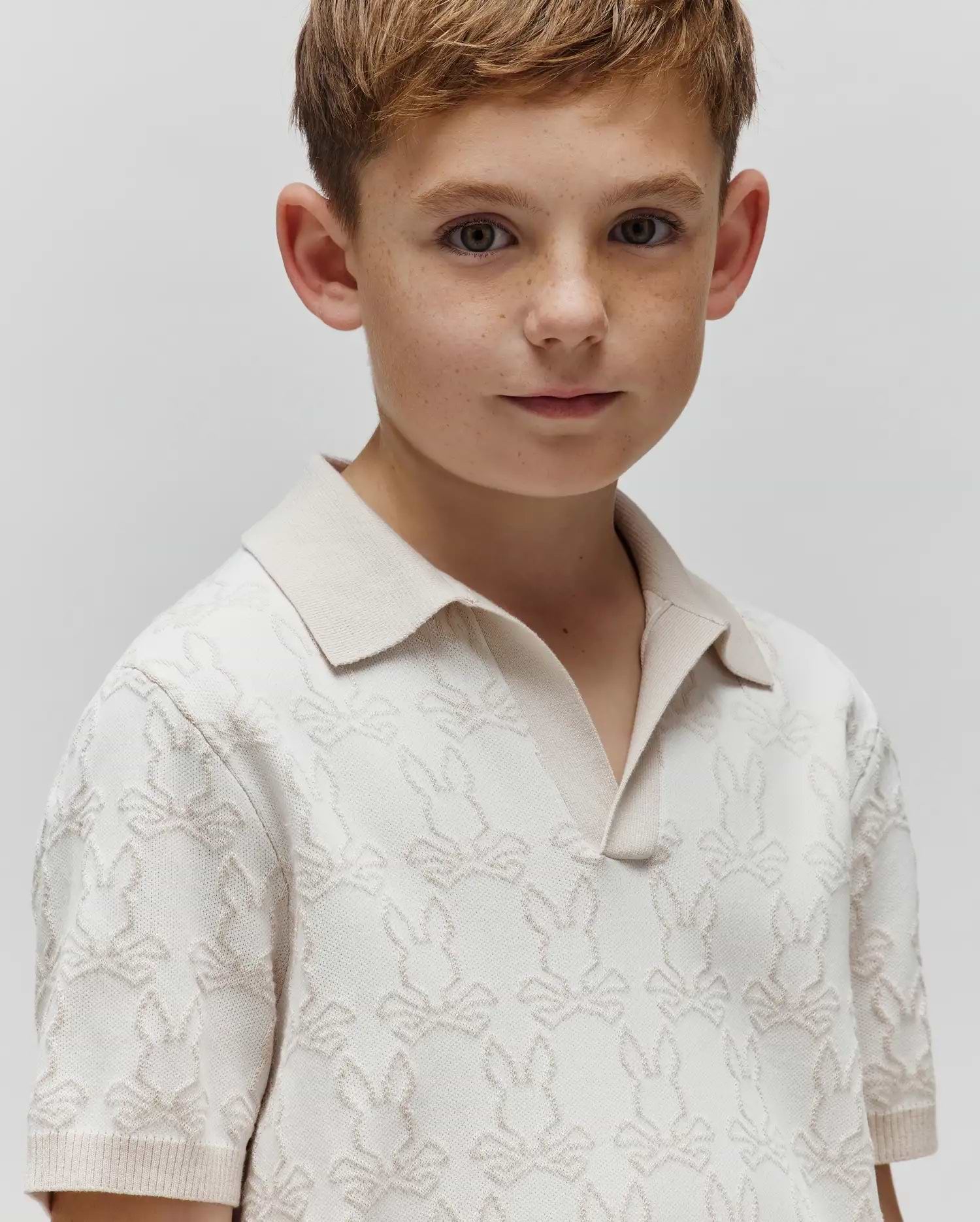 KIDS ELDEN KNIT JOHNNY COLLAR POLO view 2