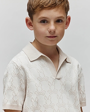 KIDS ELDEN KNIT JOHNNY COLLAR POLO view 2