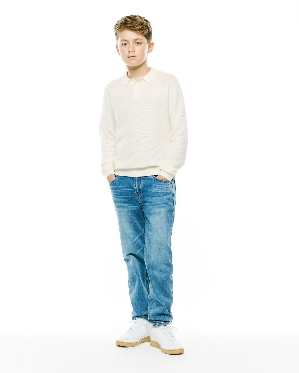 KIDS' LEROY LONGSLEEVE KNIT POLO view 4