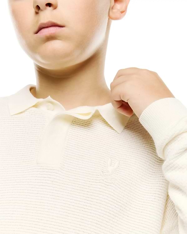 KIDS' LEROY LONGSLEEVE KNIT POLO view 2