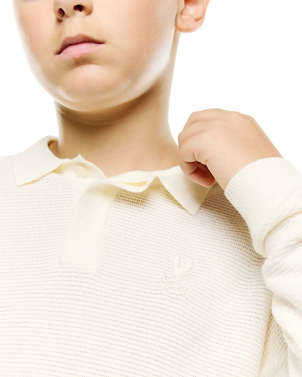KIDS' LEROY LONGSLEEVE KNIT POLO view 2