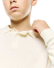 KIDS' LEROY LONGSLEEVE KNIT POLO view 2