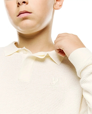 KIDS' LEROY LONGSLEEVE KNIT POLO view 2