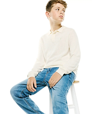 KIDS' LEROY LONGSLEEVE KNIT POLO view 3