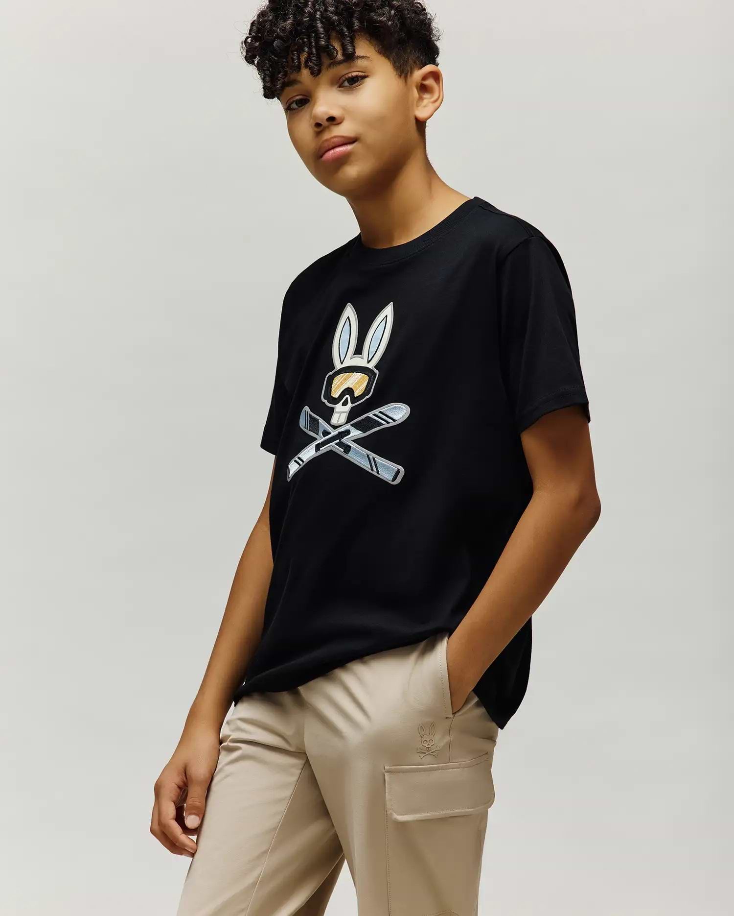T-SHIRT INDIGO SKI BUNNY, ENFANT