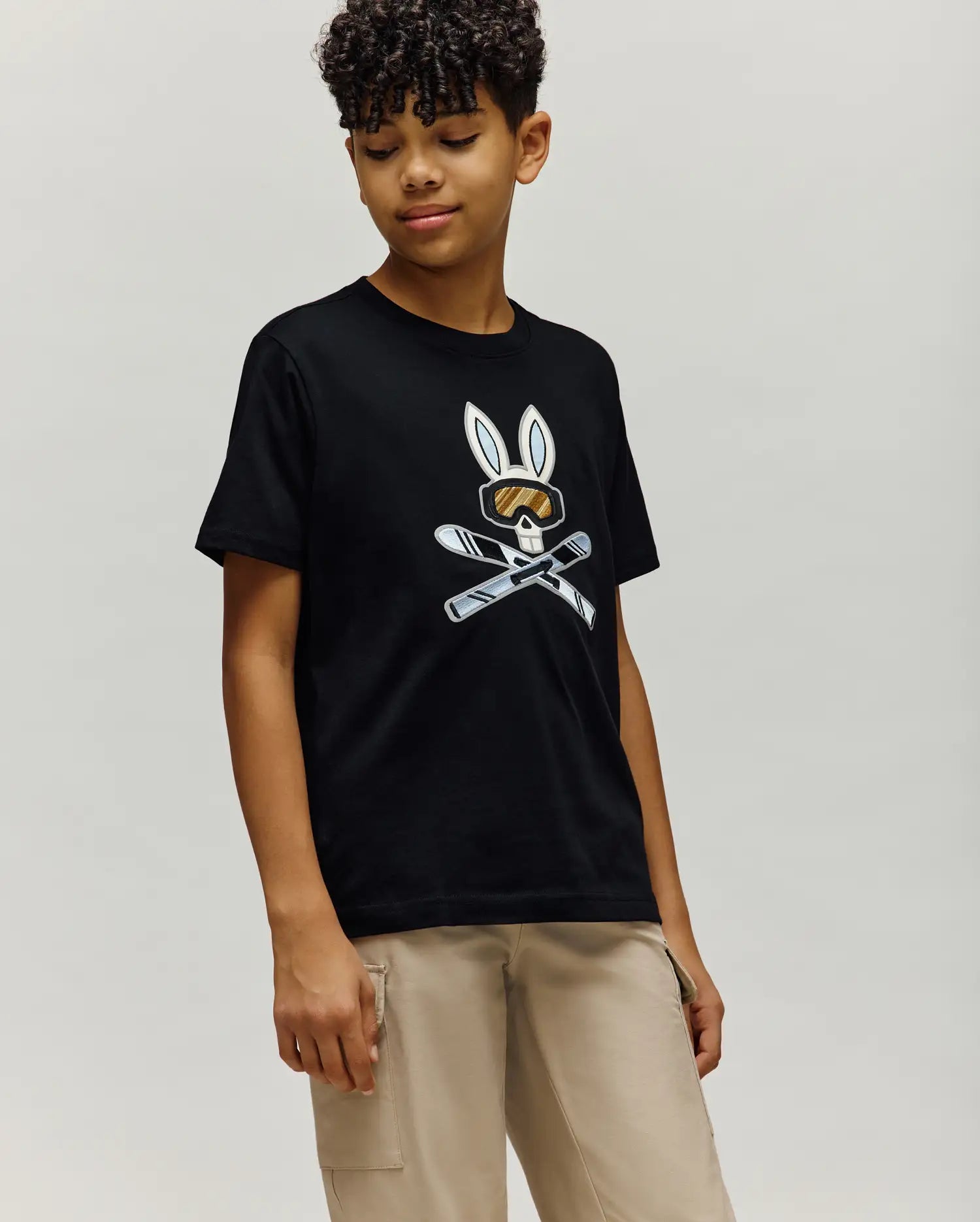 T-SHIRT INDIGO SKI BUNNY, ENFANT