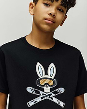 T-SHIRT INDIGO SKI BUNNY, ENFANT