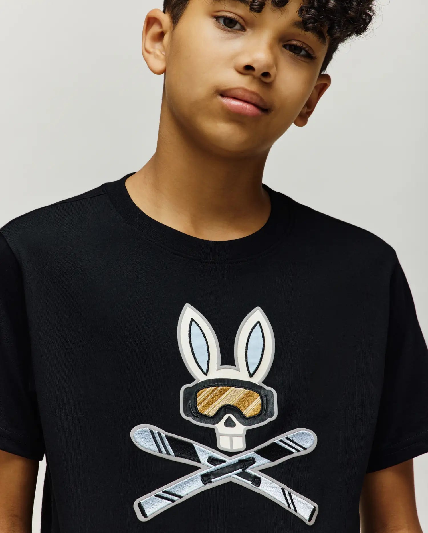 T-SHIRT INDIGO SKI BUNNY, ENFANT