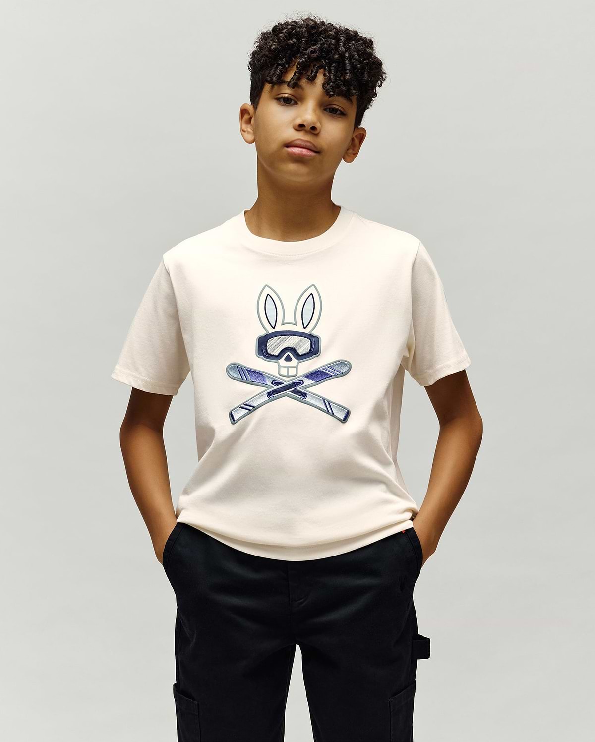 T-SHIRT INDIGO SKI BUNNY, ENFANT