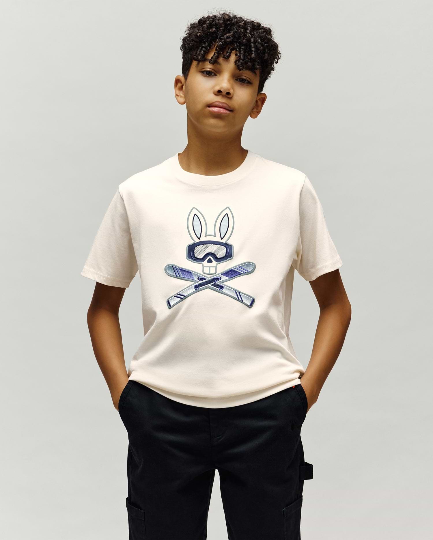 T-SHIRT INDIGO SKI BUNNY, ENFANT