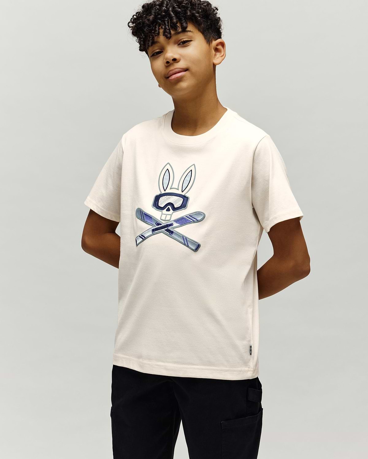 T-SHIRT INDIGO SKI BUNNY, ENFANT