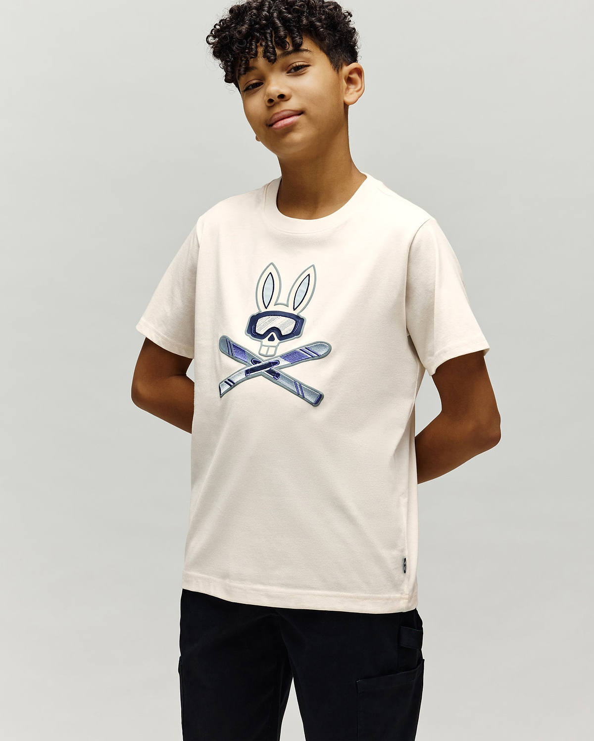T-SHIRT INDIGO SKI BUNNY, ENFANT
