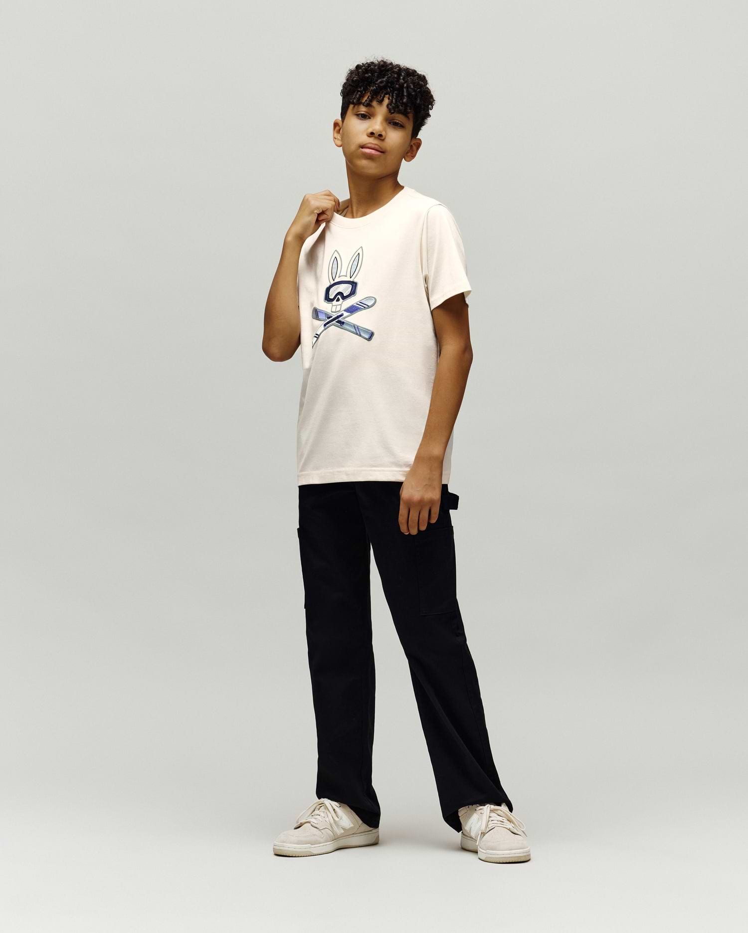 T-SHIRT INDIGO SKI BUNNY, ENFANT