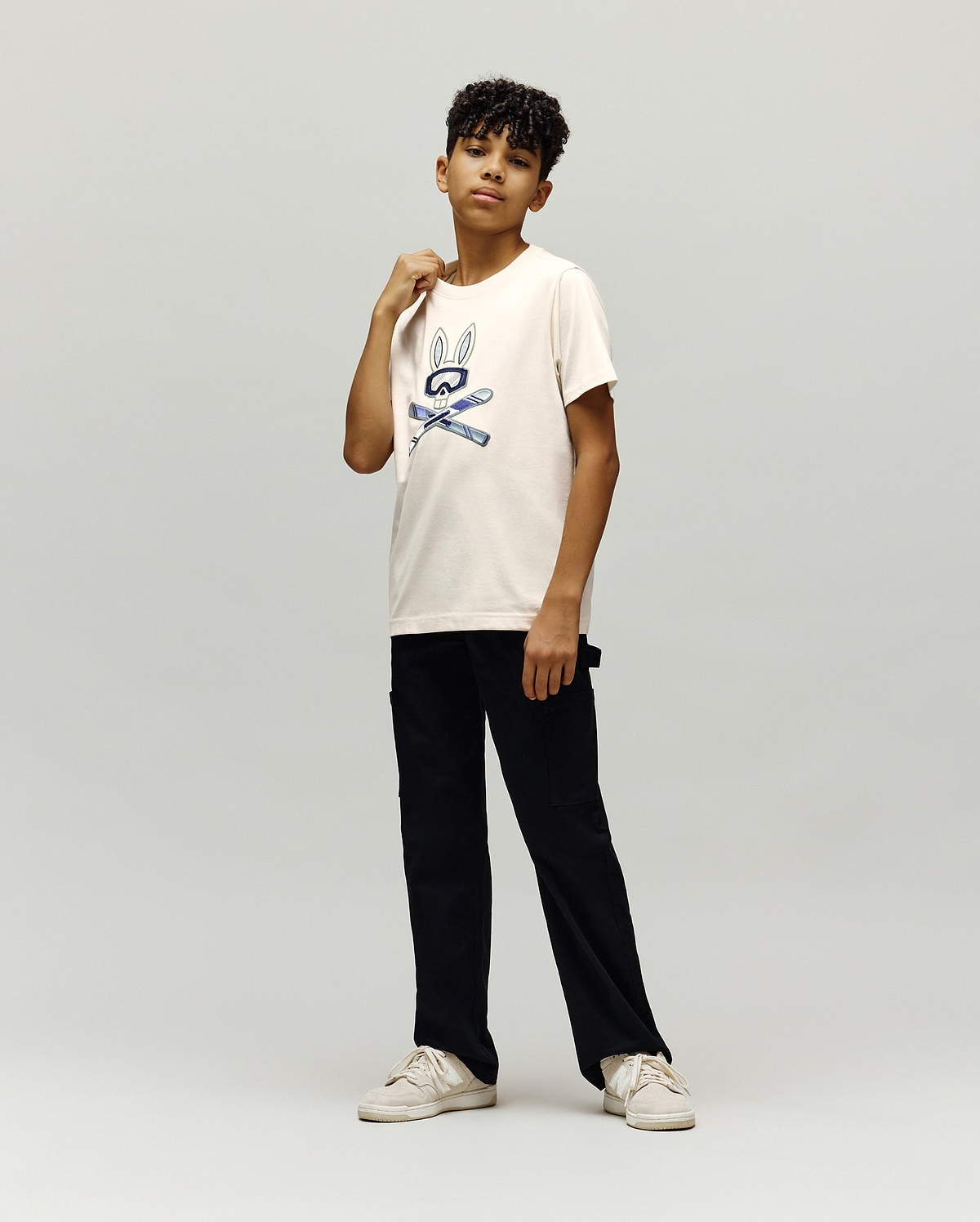 T-SHIRT INDIGO SKI BUNNY, ENFANT
