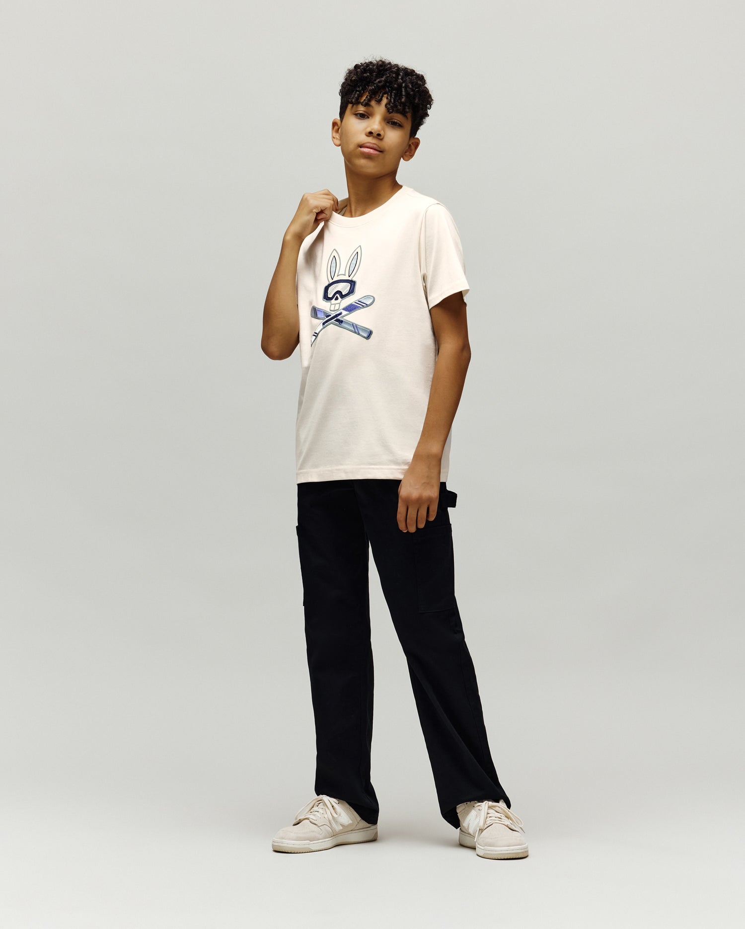 T-SHIRT INDIGO SKI BUNNY, ENFANT