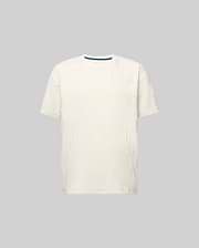 Kids Dustin Oversized Tee in cream, featuring an all-over textured checkerboard pattern with embossed Psycho Bunny skull logos and a subtle blue inner collar trim.