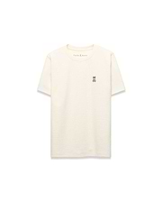 Kids Maxton Waffle Tee in cream, featuring a classic fit, waffle knit texture, and a small embroidered navy Psycho Bunny skull logo on the left chest. (5)