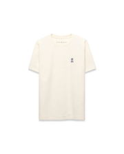 Kids Maxton Waffle Tee in cream, featuring a classic fit, waffle knit texture, and a small embroidered navy Psycho Bunny skull logo on the left chest. (5)