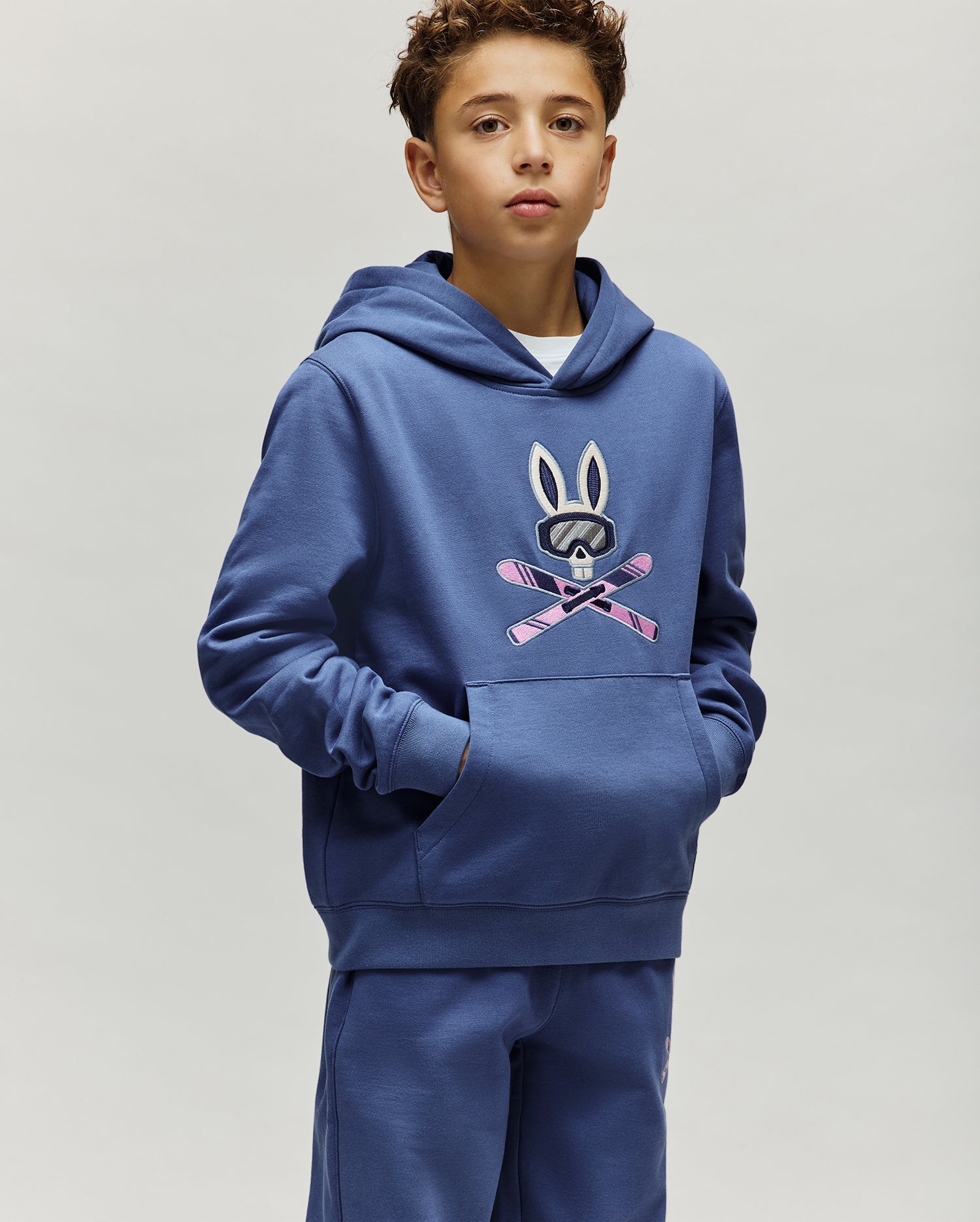 KIDS INDIGO SKI BUNNY HOODIE - KT0500037