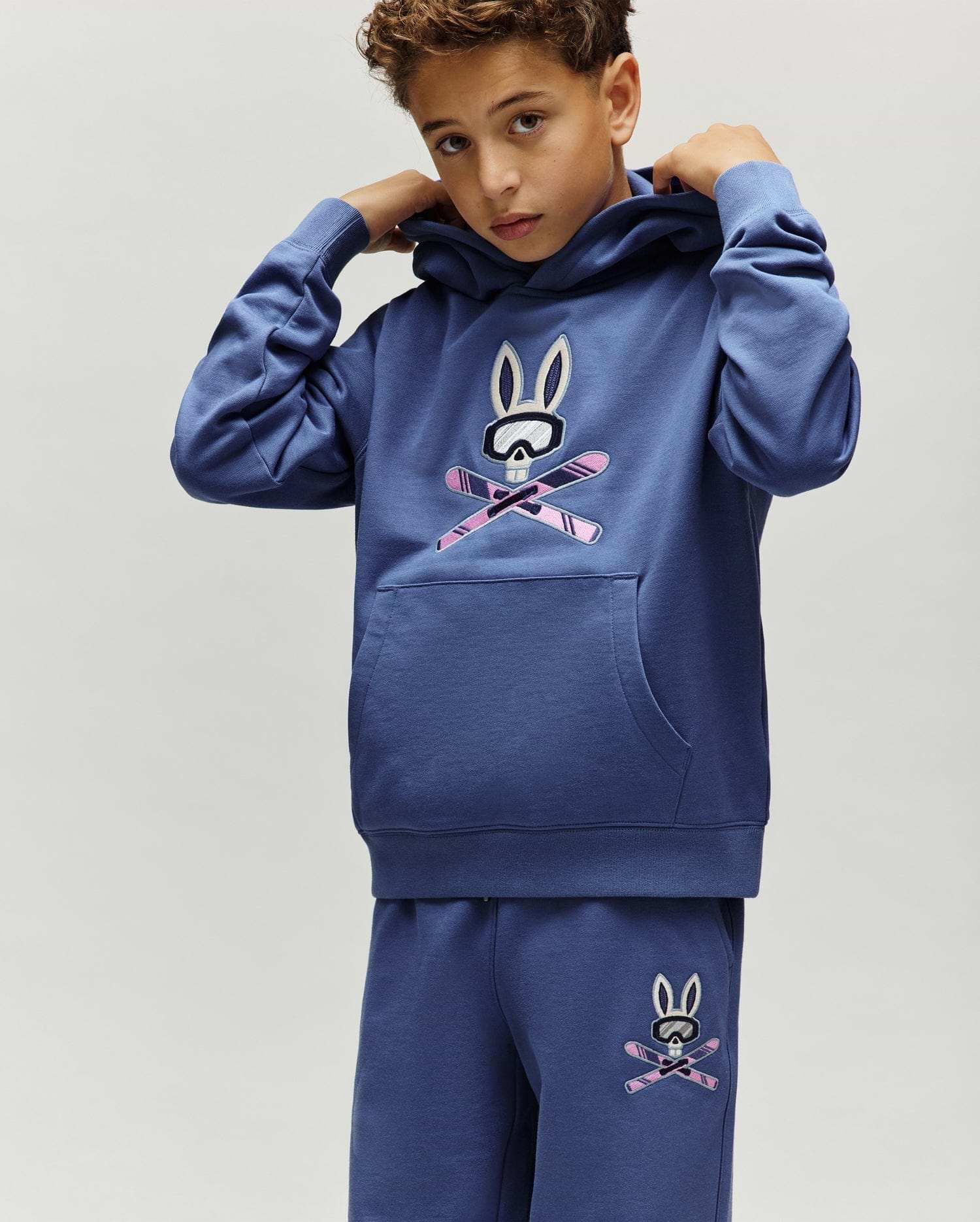 KIDS INDIGO SKI BUNNY HOODIE - KT0500037