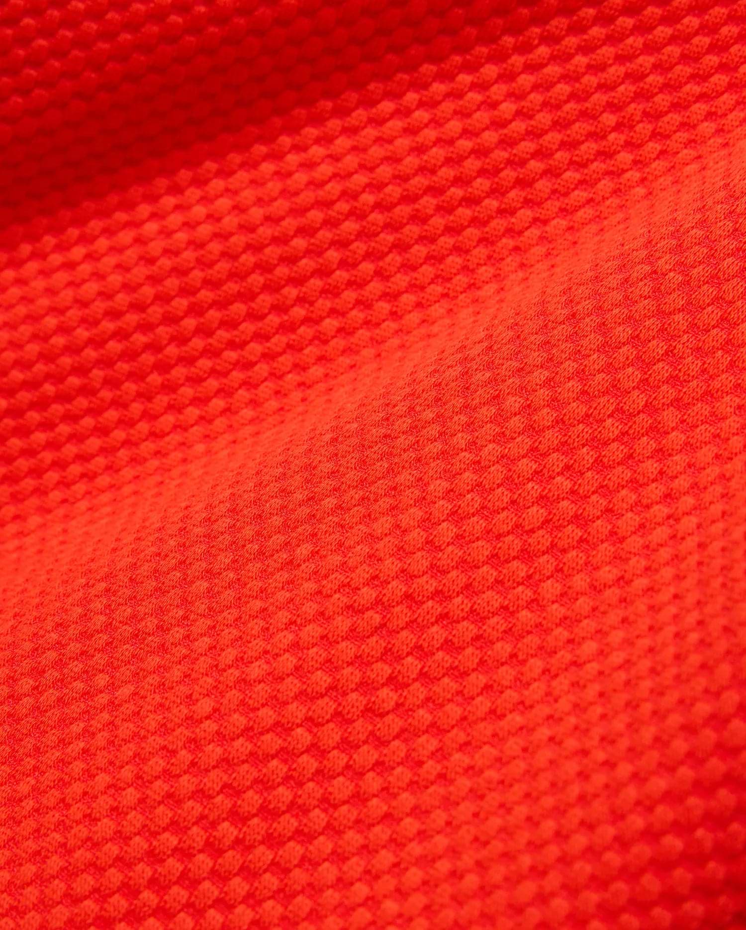 Kids Marc Textured Full Zip Hoodie in vibrant red, featuring a premium, breathable textured knit fabric with a subtle, refined square pattern, perfect for stylish comfort. (6)