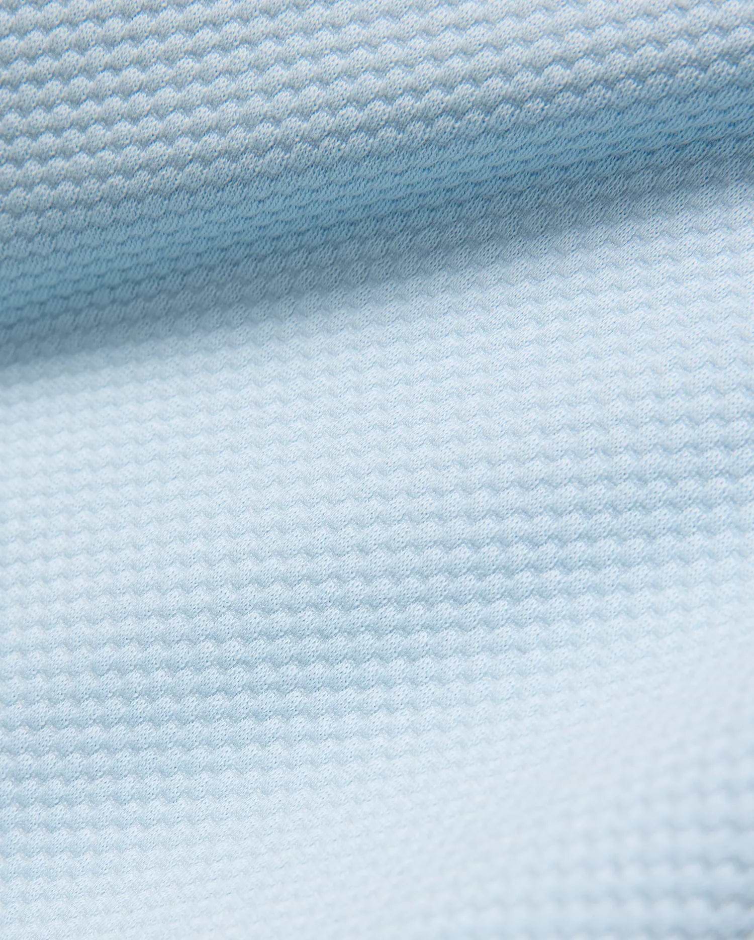 Kids Marc Textured Full Zip Hoodie in a soft light blue, featuring a distinct, all-over raised geometric knit texture, characteristic of premium Psycho Bunny streetwear.