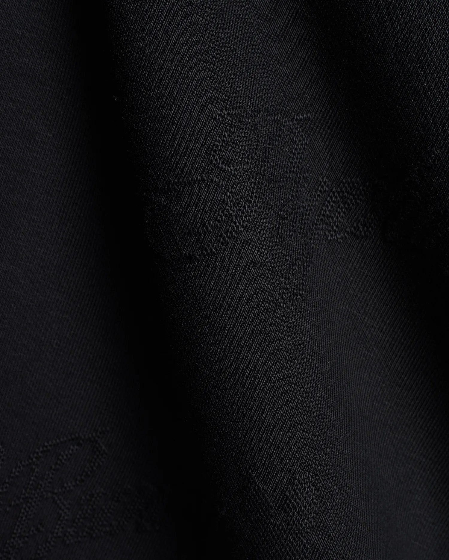 Premium black Kids Cedrick All Over Jacquard Crew featuring a refined, tonal all-over jacquard knit pattern of the iconic Psycho Bunny skull logo for subtle branding.