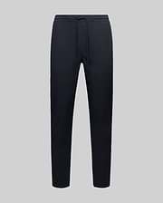 The MENS BEN TECH JOGGER PULL ON - MB0600013 by Psycho Bunny, made from polyester spandex fabric with an elastic waistband, drawstring, and side pockets, is shown against a plain light grey background.